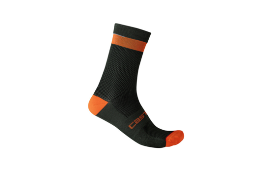 Picture of CASTELLI Calza ALPHA 18 SOCK  | MILITARY GREEN/FIERY RED