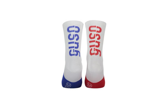 Immagine di GUSO Calzino Tubolare Unisex Bianco-Rosso-Blu Ciclismo