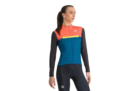 Picture of SPORTFUL Pista Woman Thermal Cycling Jacket  Coral Teal Blu