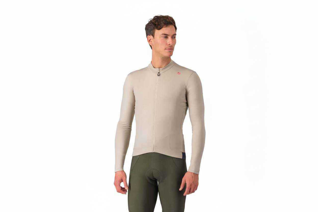Picture of CASTELLI Espresso Thermal Light Grey Cycling Jersey 